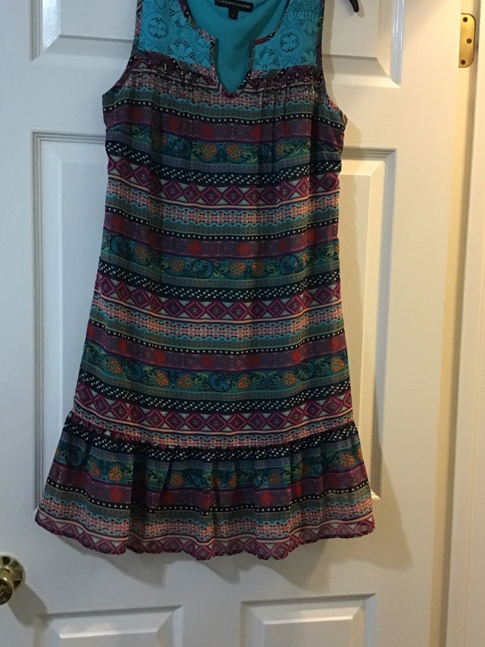 Boho Print Sleeveless Dress in Teal - Unknown Brand - Picture 3 of 4